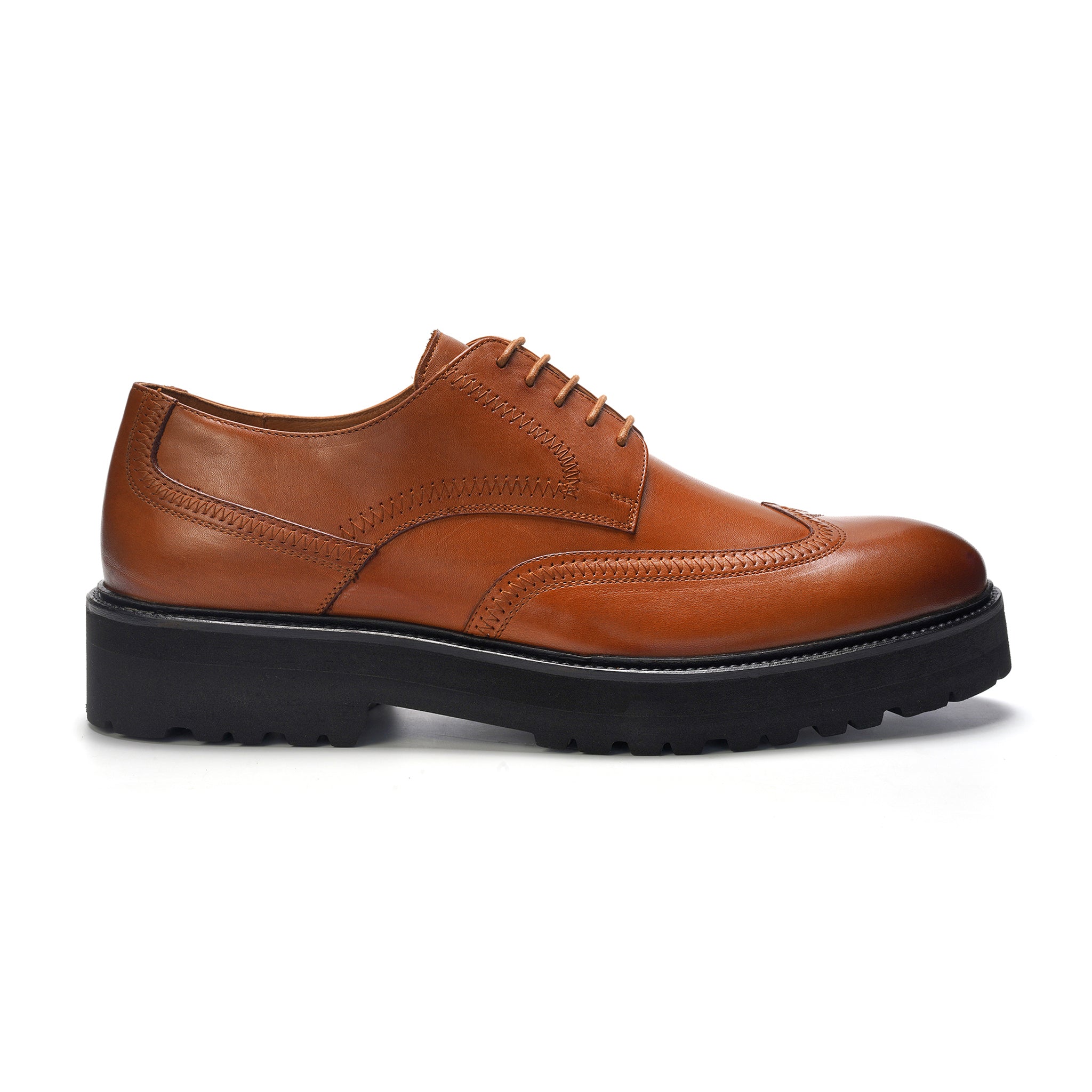 Hadley London Shoes Size 11 Semi Brogue Oxfords Soft Brown Leather Laces Mens Moc Toe Oxford Mens Women Summer Shoes Brown Leather  main image 4