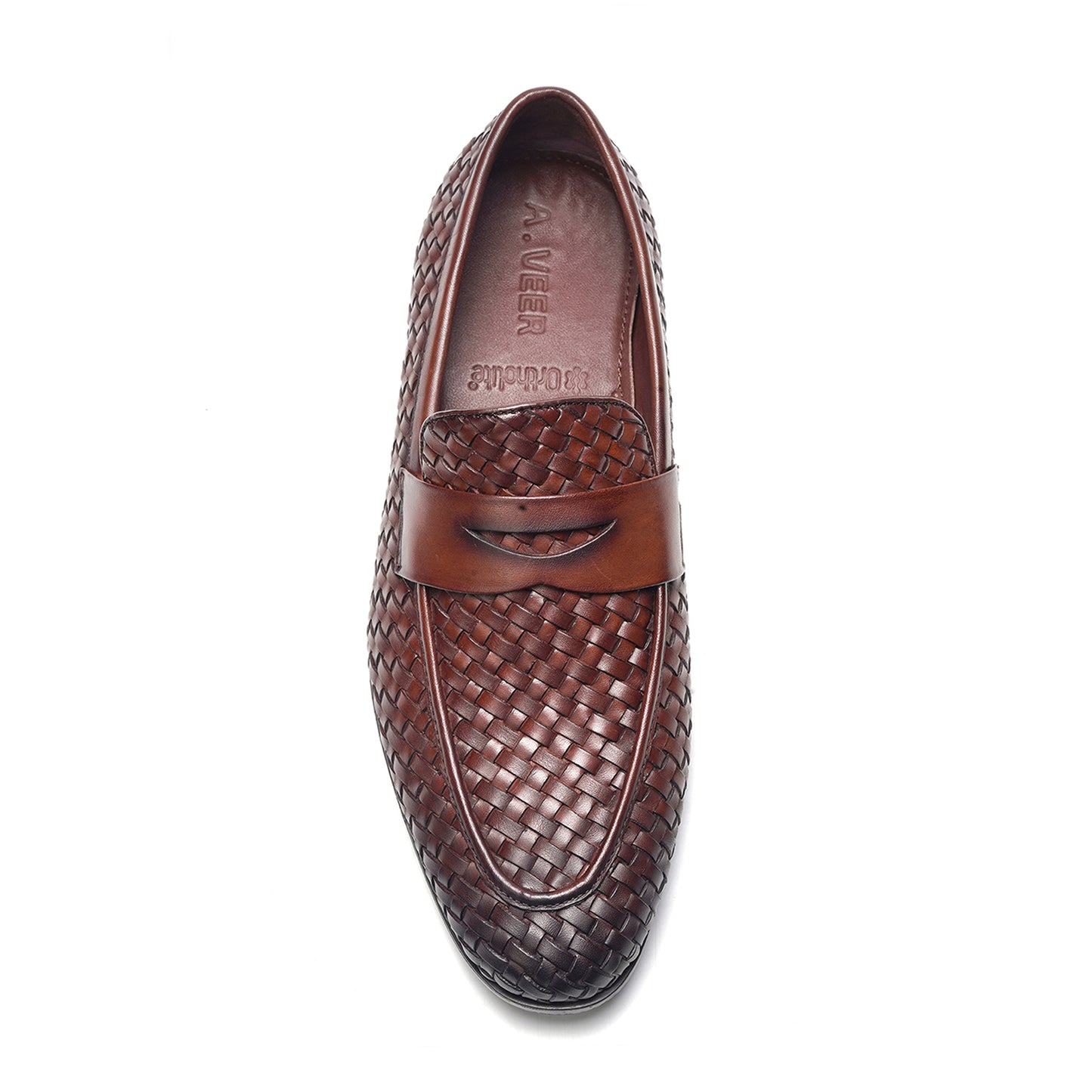 Cairo Woven Loafer // Brown Leather