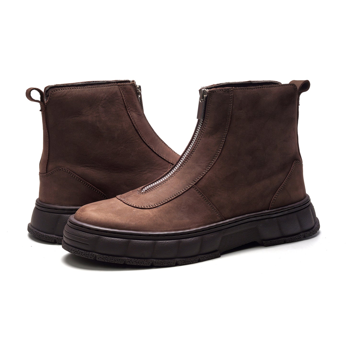 Vanta Zipper Boot // Brown Nubuck