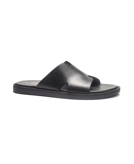 Marrakesh Slide // Black Leather