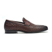 Cairo Woven Loafer // Brown Leather