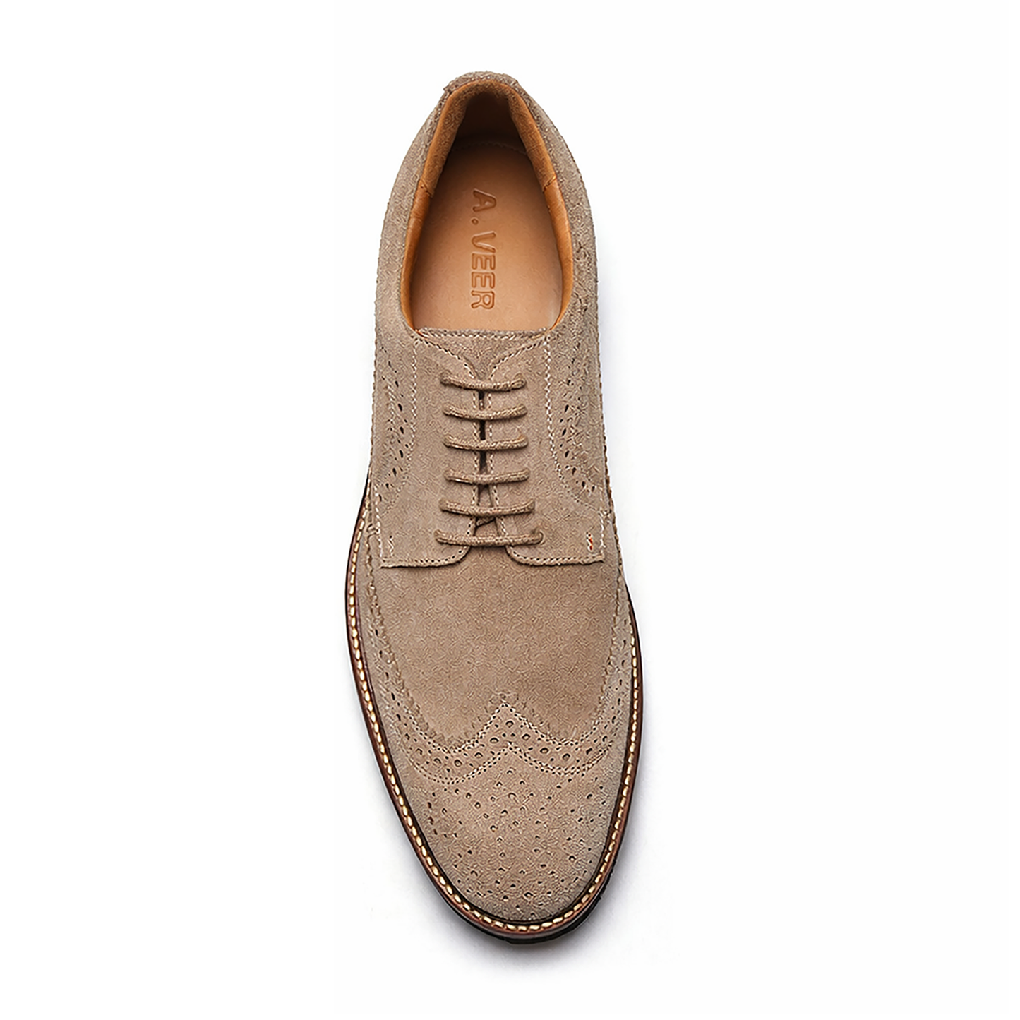 Ellis Wingtip // Beige Suede