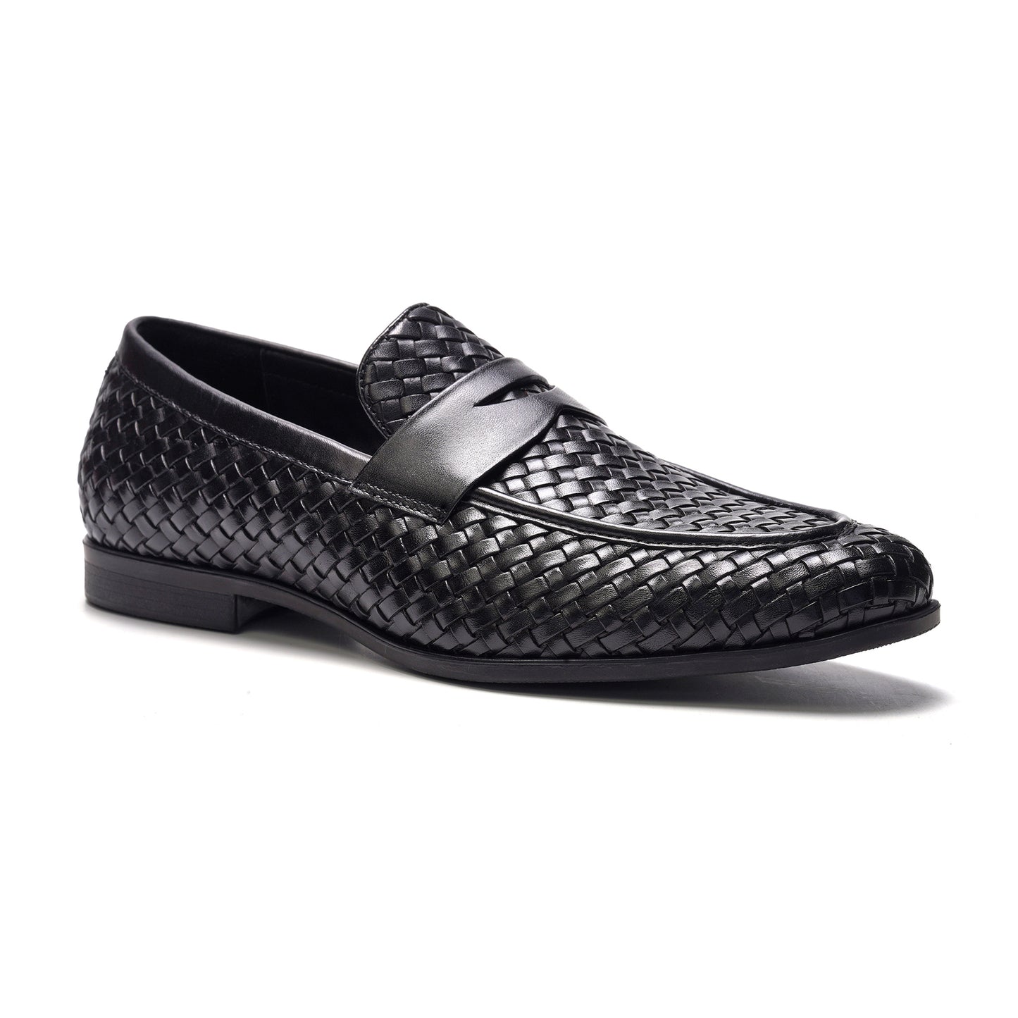 Cairo Woven Loafer // Black Leather