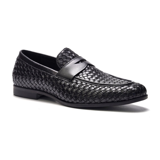 Cairo Woven Loafer // Black Leather