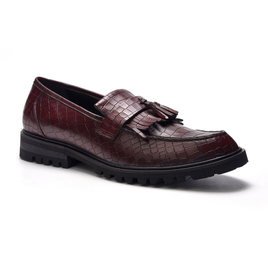 Dante Tassel Loafer // Bordo Leather