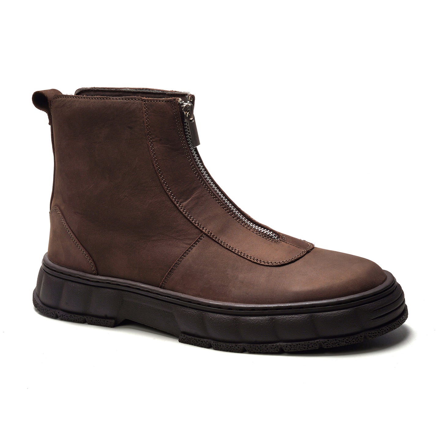 Vanta Zipper Boot // Brown Nubuck