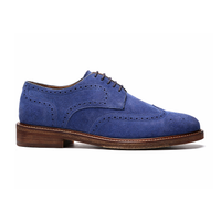 Cambridge Wingtip Lace-up // Jean Blue Suede