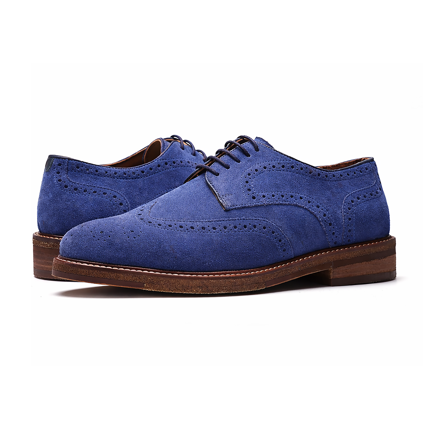 Cambridge Wingtip Lace-up // Jean Blue Suede