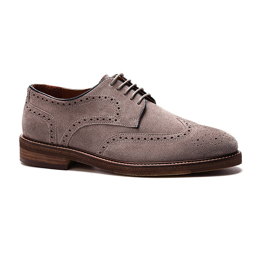 Cambridge Wingtip Lace-up // Taupe Suede